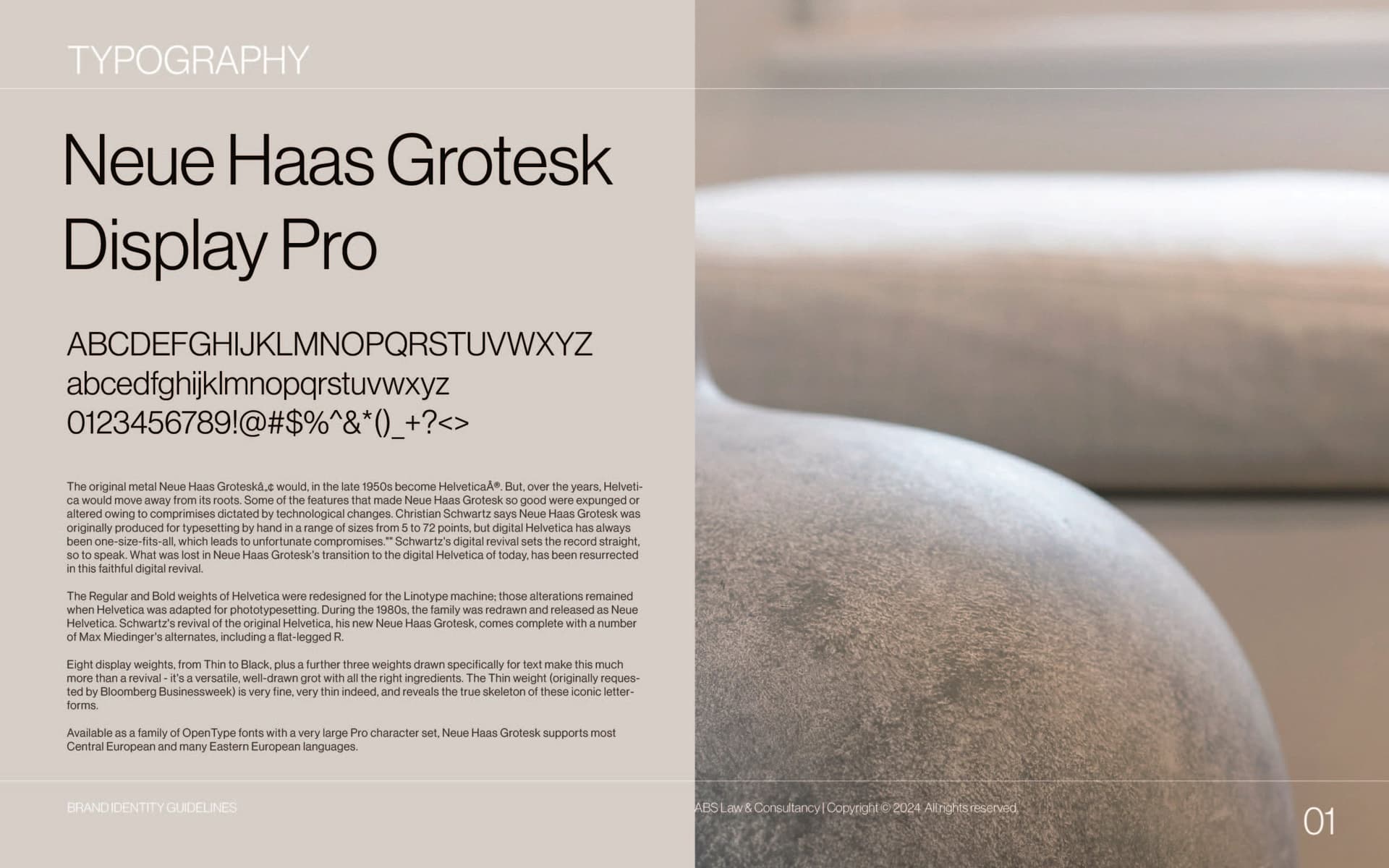 ABS Law typography page