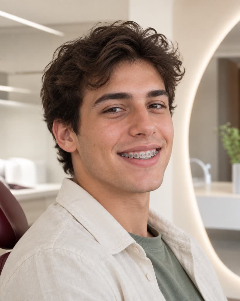 Metal braces portrait