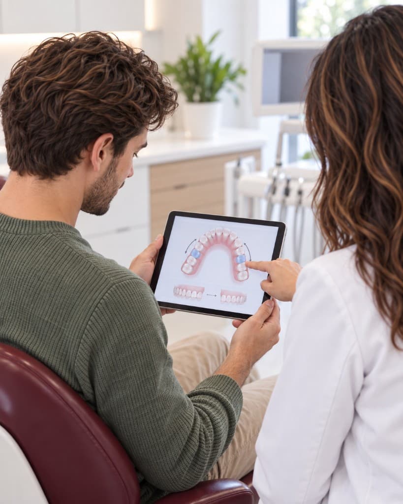 Treatment plan shown on a tablet